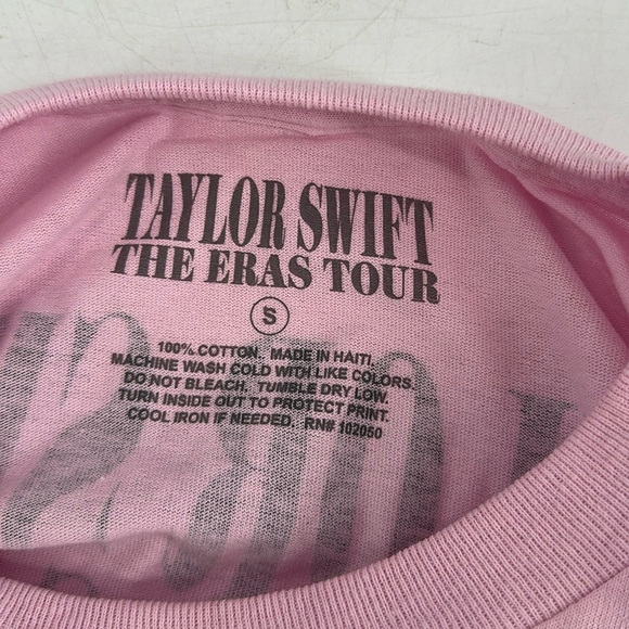 Taylor Swift The Eras Tour graphic concert tee shirt pink dates swiftie sz sm - Picture 5 of 11
